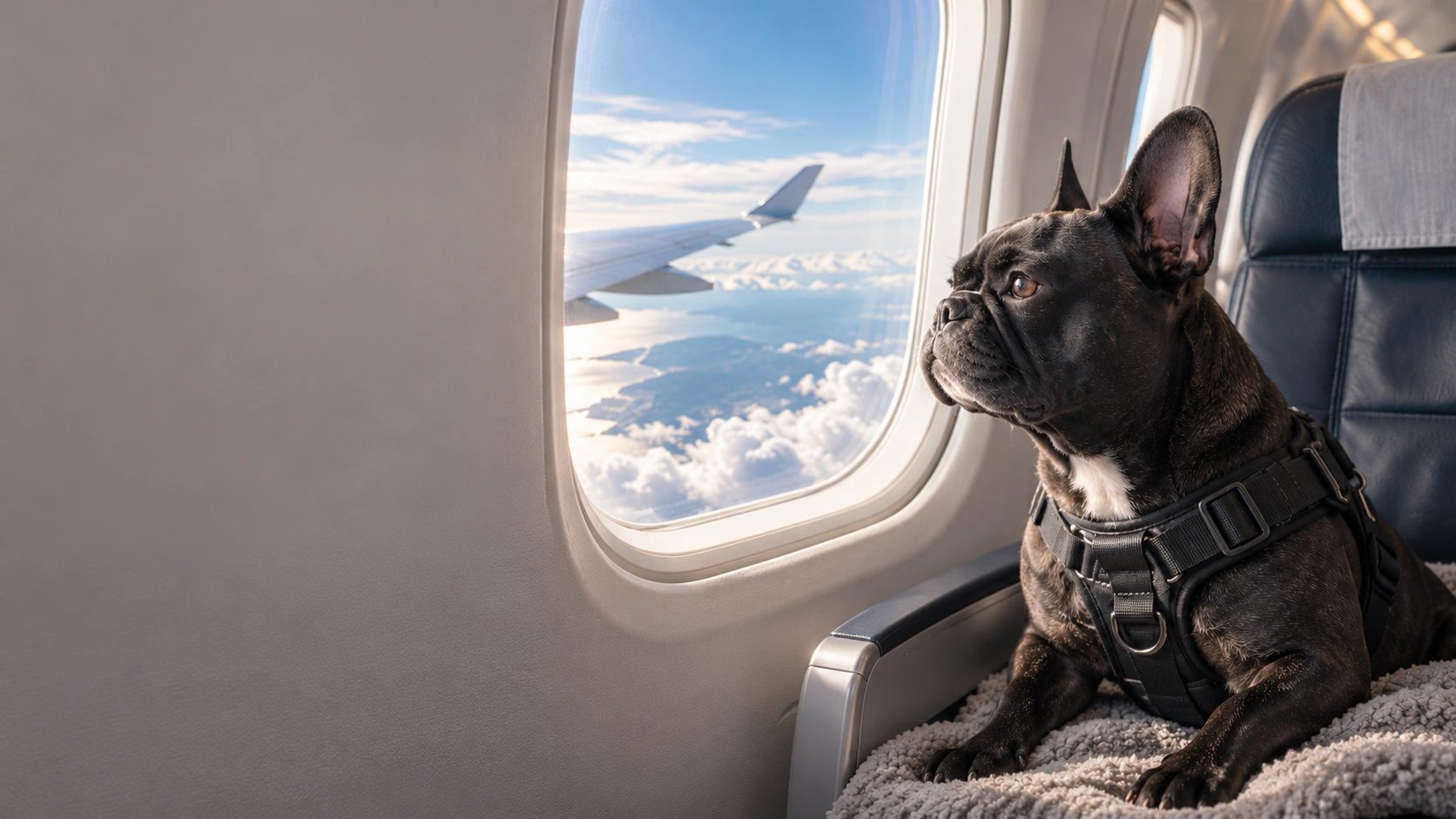 Perro en avion